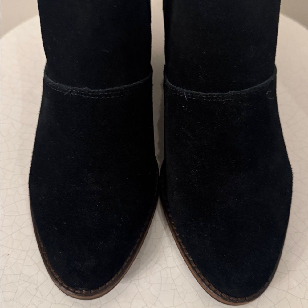 Lucky Brand Chic Black Suede Leather Women's Ankle Booties Boots Casual Size 6M - Picture 12 of 12